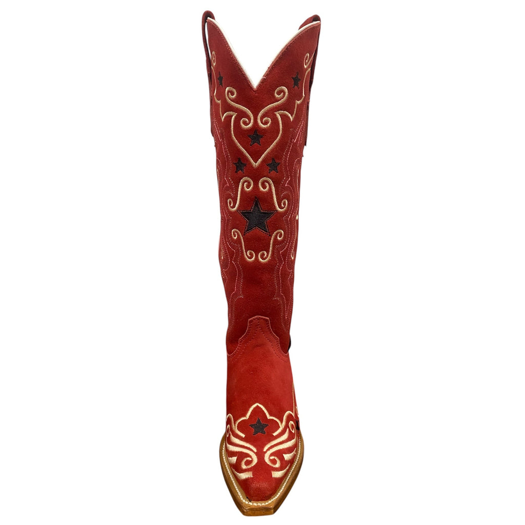 High Red Suede Western Boots – My Star