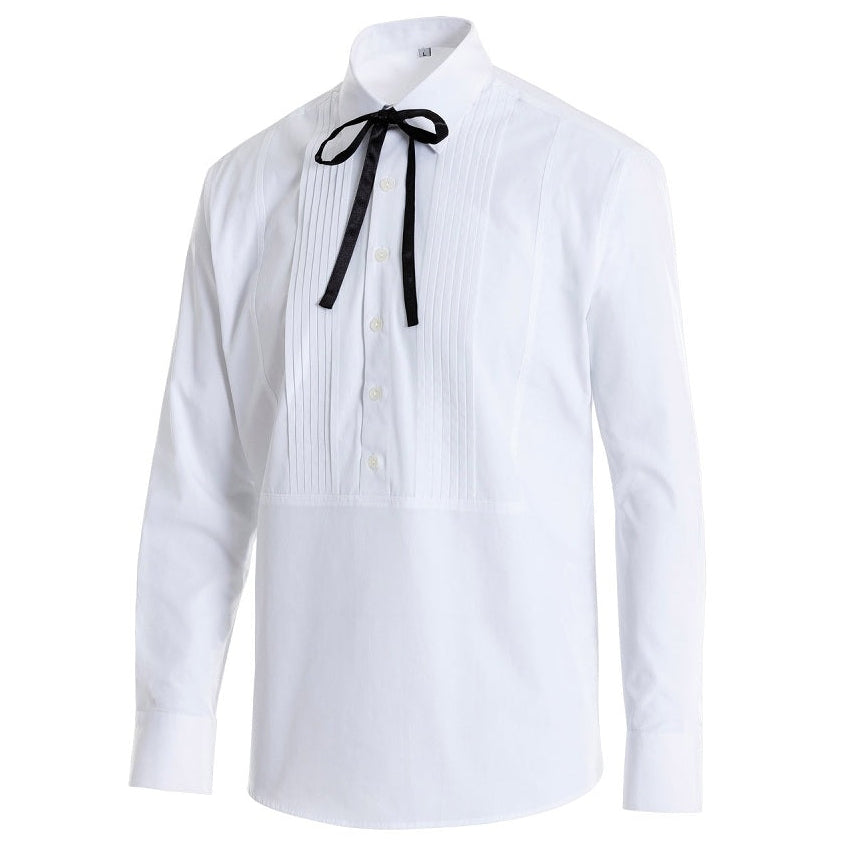 Joseph Old West Western Shirt White - Loose Fit with Bow Tie