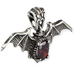 STERLING SILVER PENDANT RED BAT