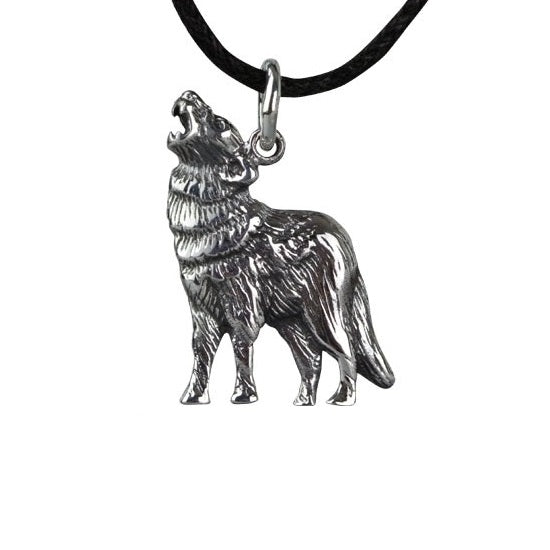 SILVER PENDANT HOWLING WOLF