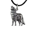 SILVER PENDANT HOWLING WOLF