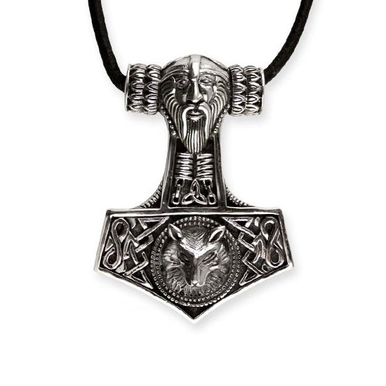 SILVER PENDANT WOLFSKOPF THORS HAMMER