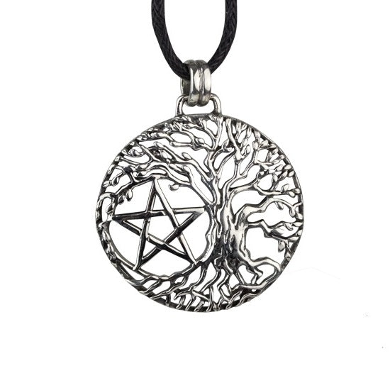 TREE OF LIFE WITH PENTAGRAM SILVER PENDANT
