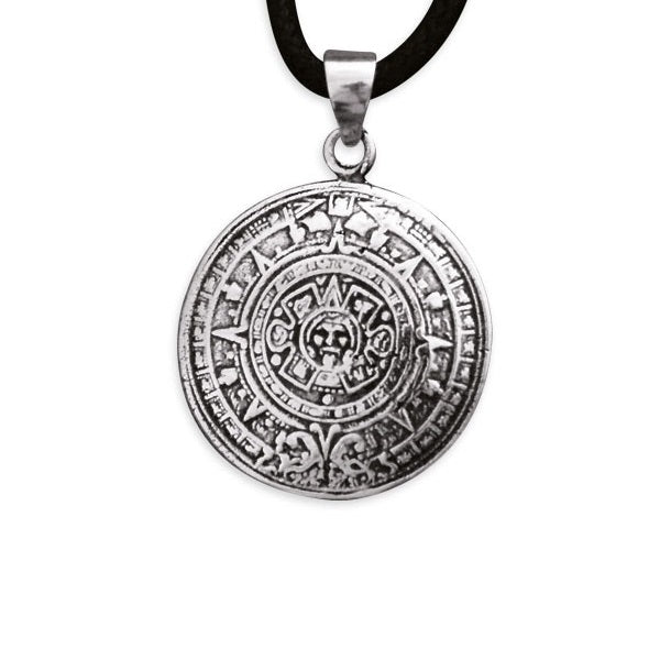 SILVER PENDANT AZTEC CALENDAR
