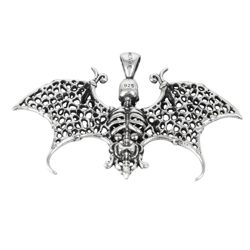 SILVER PENDANT BAT SKULL