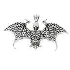 SILVER PENDANT BAT SKULL