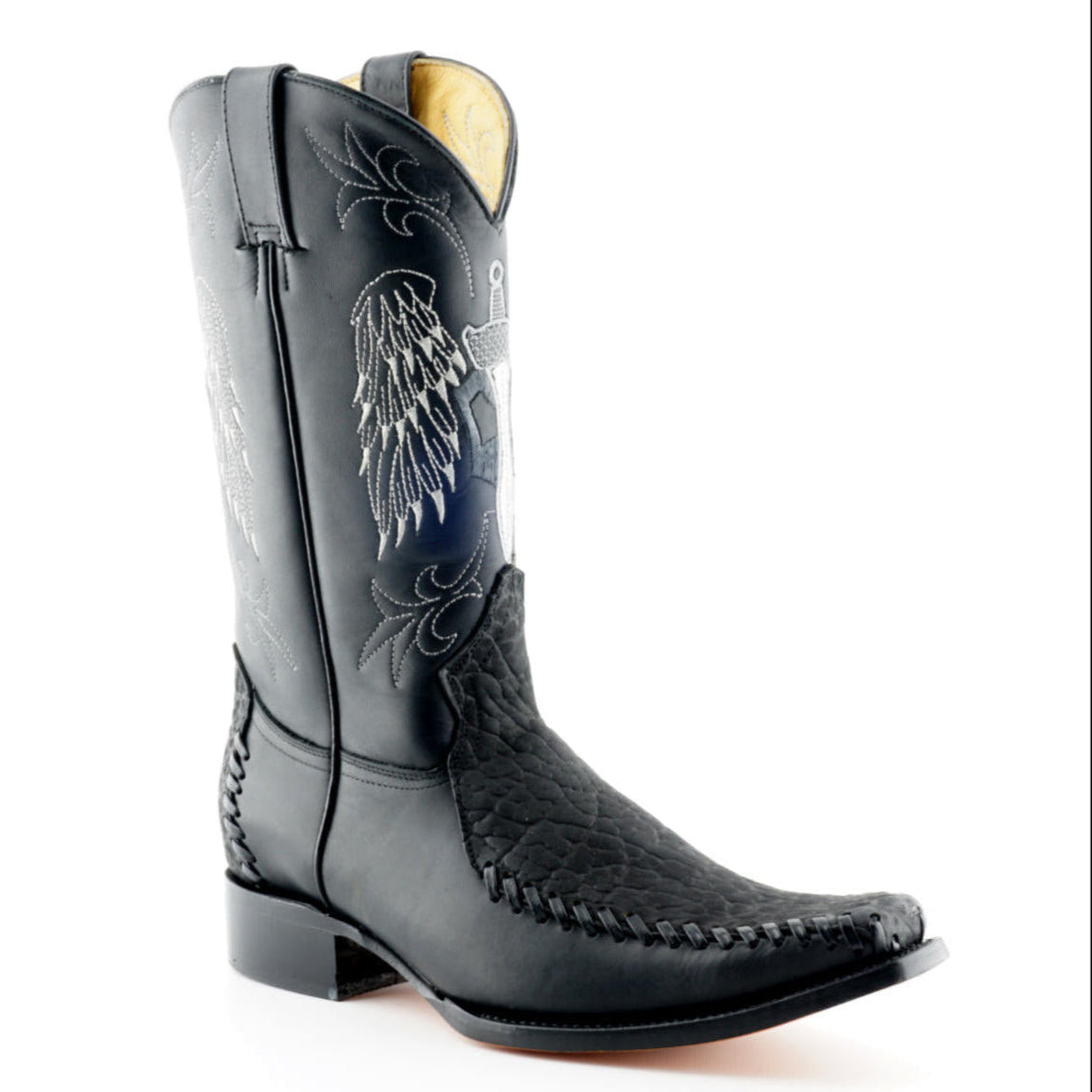 Kansas Tall Leather Cowboy Boots - Premium Western Boots with 32cm Shaft & Intricate Stitching for Men