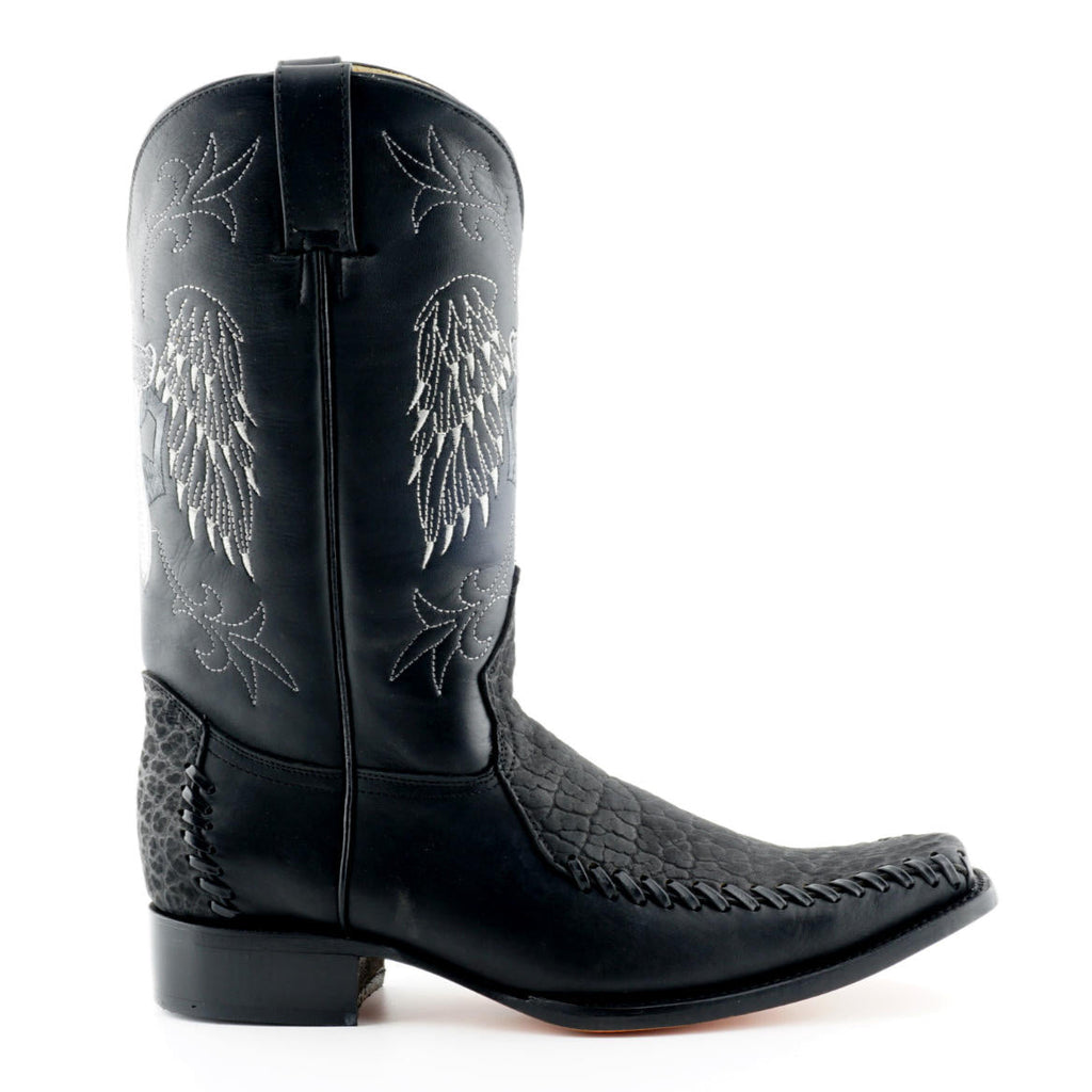 Kansas Tall Leather Cowboy Boots - Premium Western Boots with 32cm Shaft & Intricate Stitching for Men