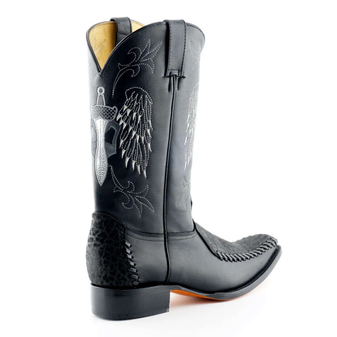 Kansas Tall Leather Cowboy Boots - Premium Western Boots with 32cm Shaft & Intricate Stitching for Men