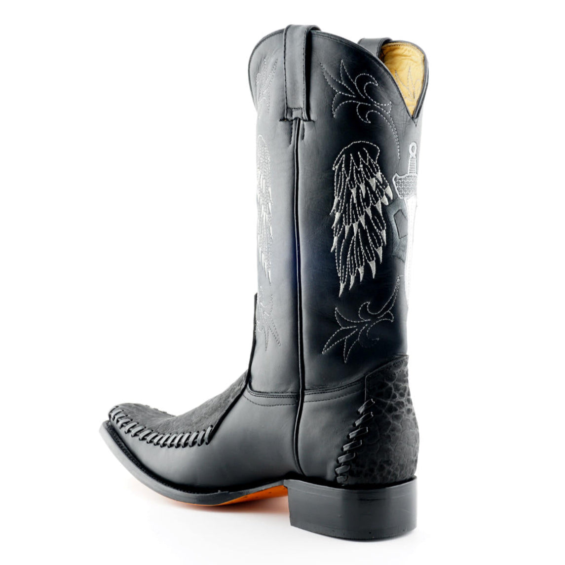 Kansas Tall Leather Cowboy Boots - Premium Western Boots with 32cm Shaft & Intricate Stitching for Men