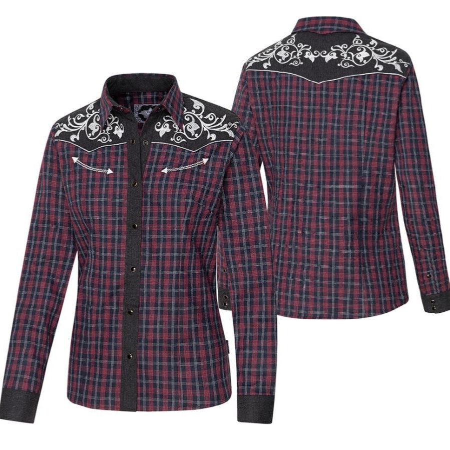 LADIES PLAID BLOUSE ABBY