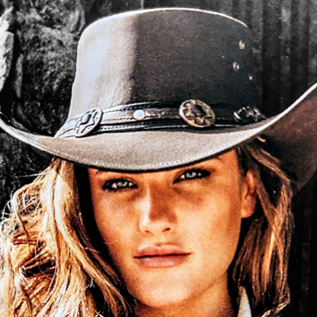 Tumepruunist lehmanahast lahe lääne stiilis kaabu Huck