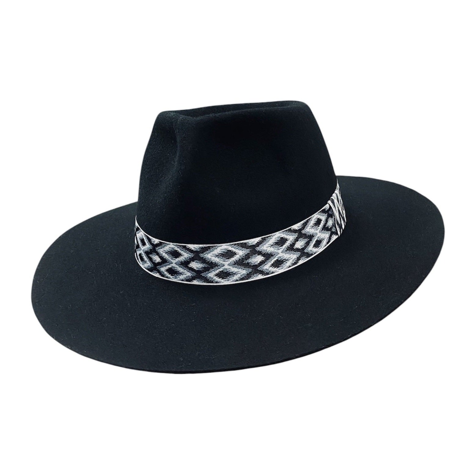 Western Wool Felt handmade Hat Lone Hawk - Black Cowboy Hat