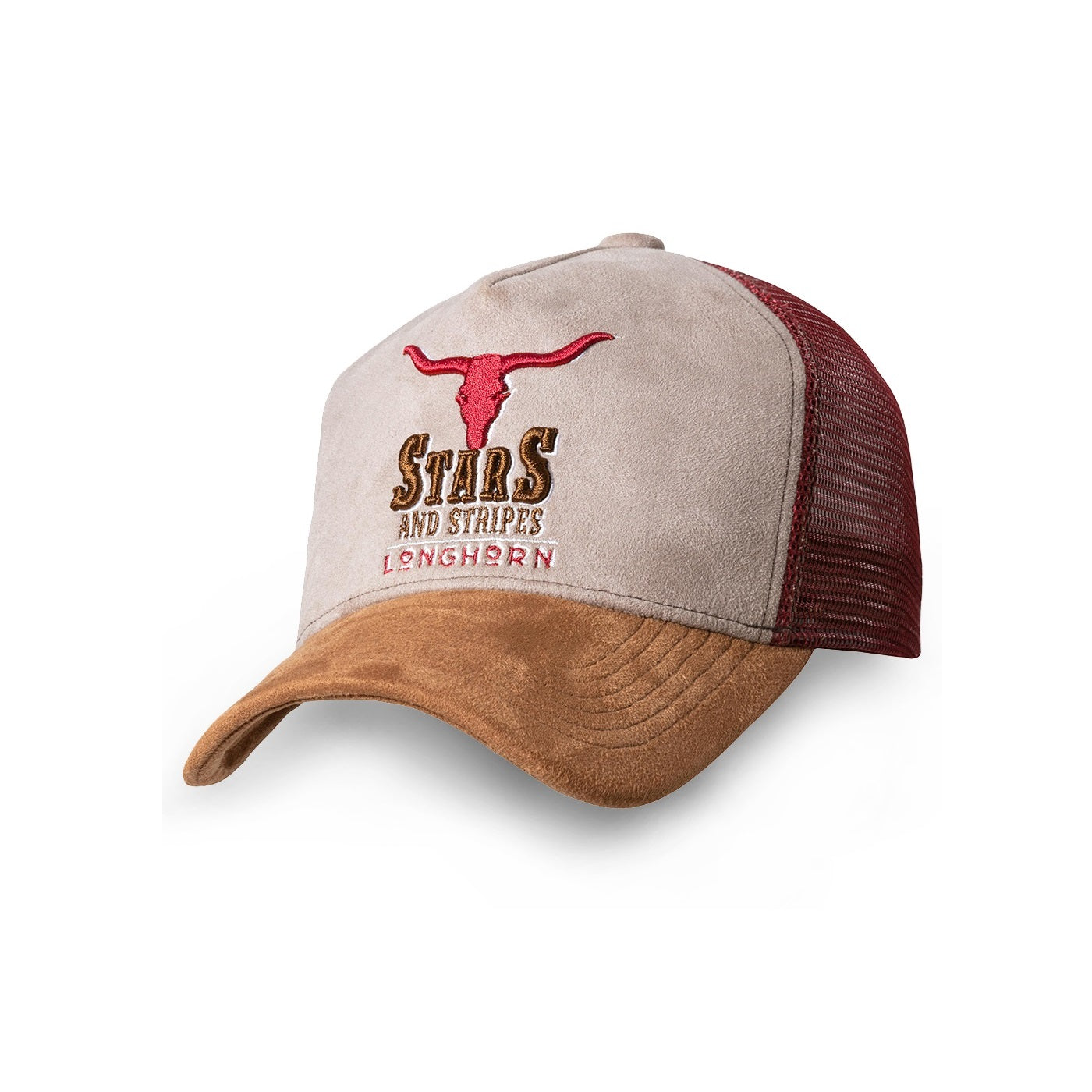 Longhorn Trucker Cap - Premium 5-Panel Snapback Hat with 3D Embroidery