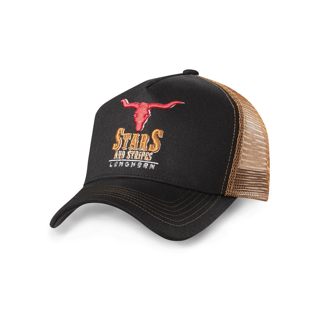 Longhorn Trucker Cap - Premium 5-Panel Western Snapback Hat
