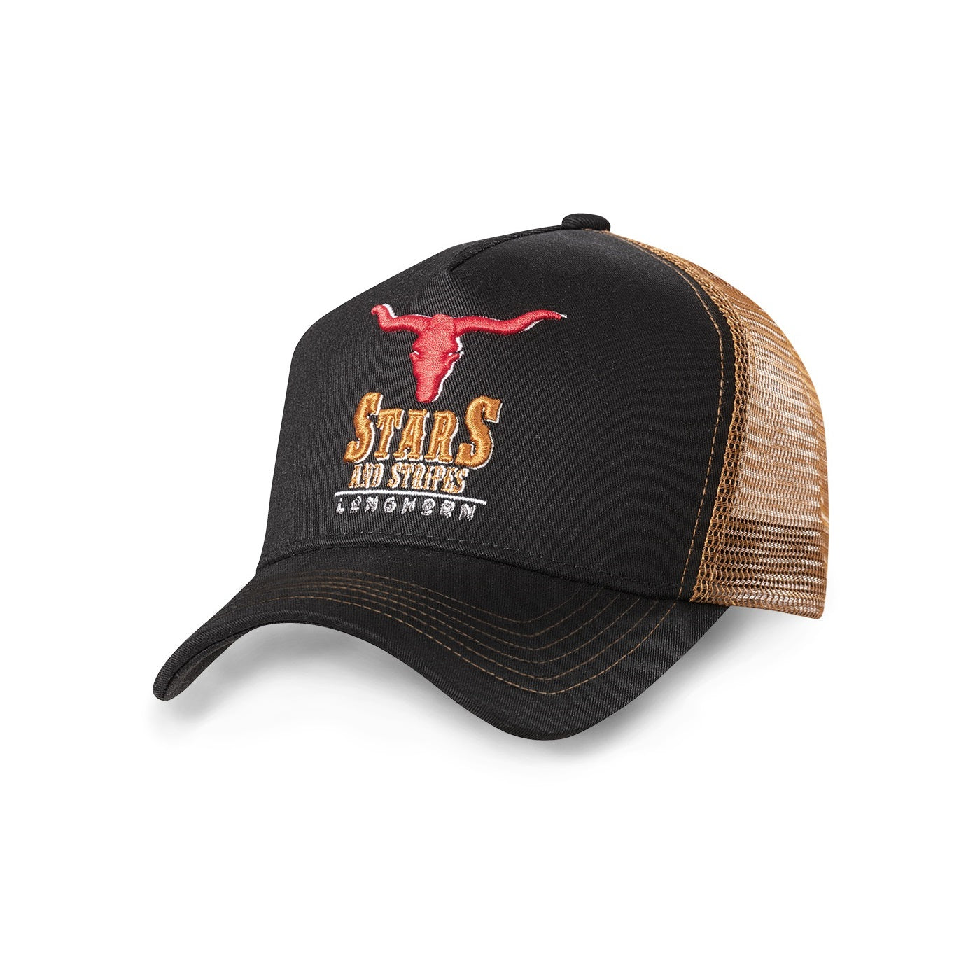 Longhorn Trucker Cap - Premium 5-Panel Western Snapback Hat