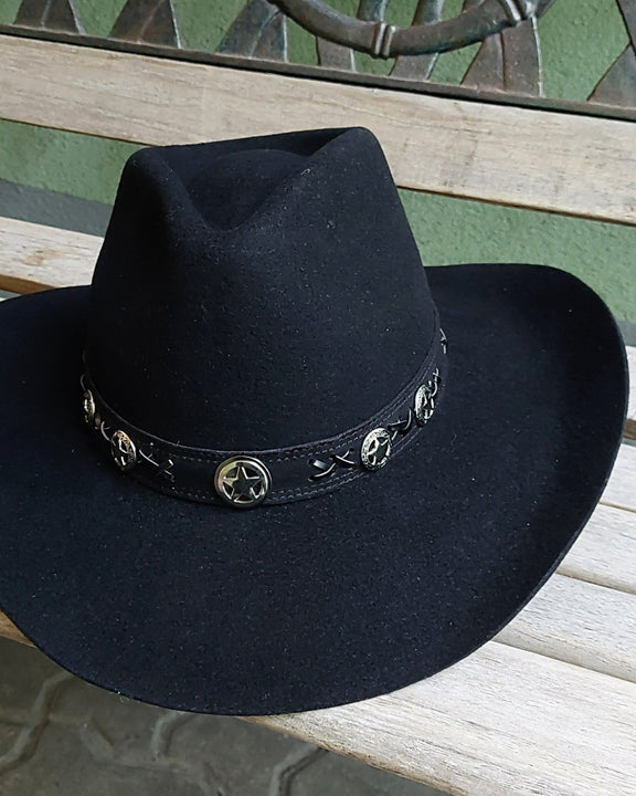 MEN'S COWBOY HAT STAR STUDDED BLACK