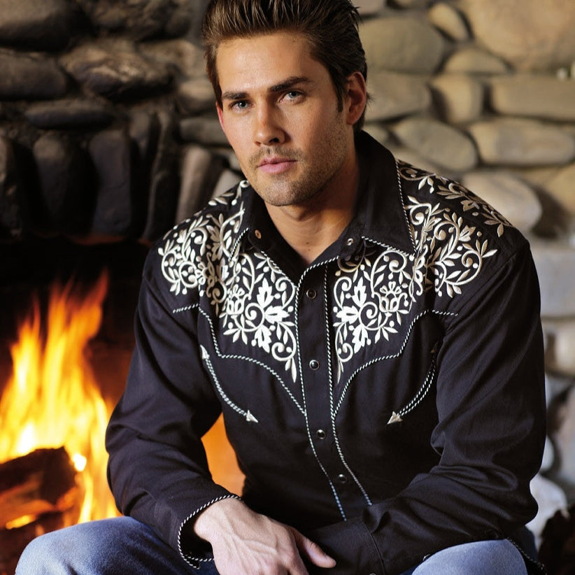 MEN'S SHIRT HENRY WITH EMBROIDERY