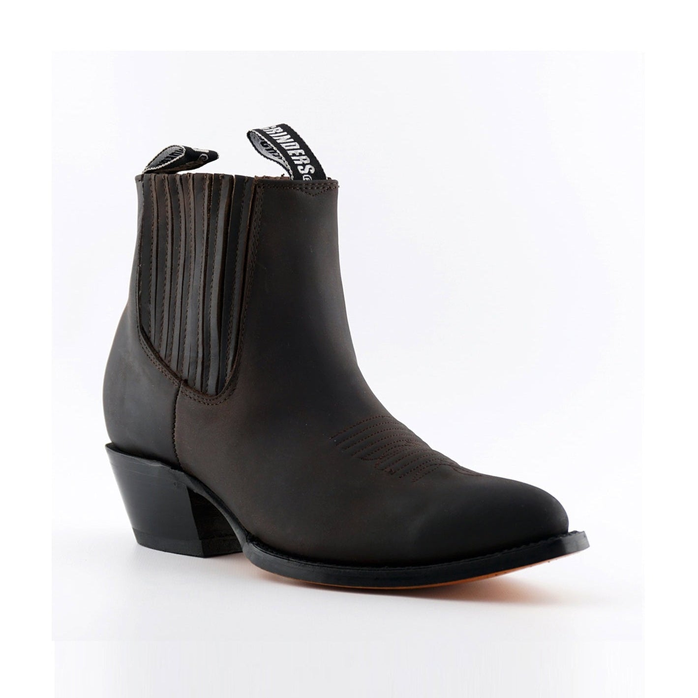 Maverick Brown Leather Cowboy Ankle Boots - Pointed Toe Goodyear Welted Western Boots for Men & Women