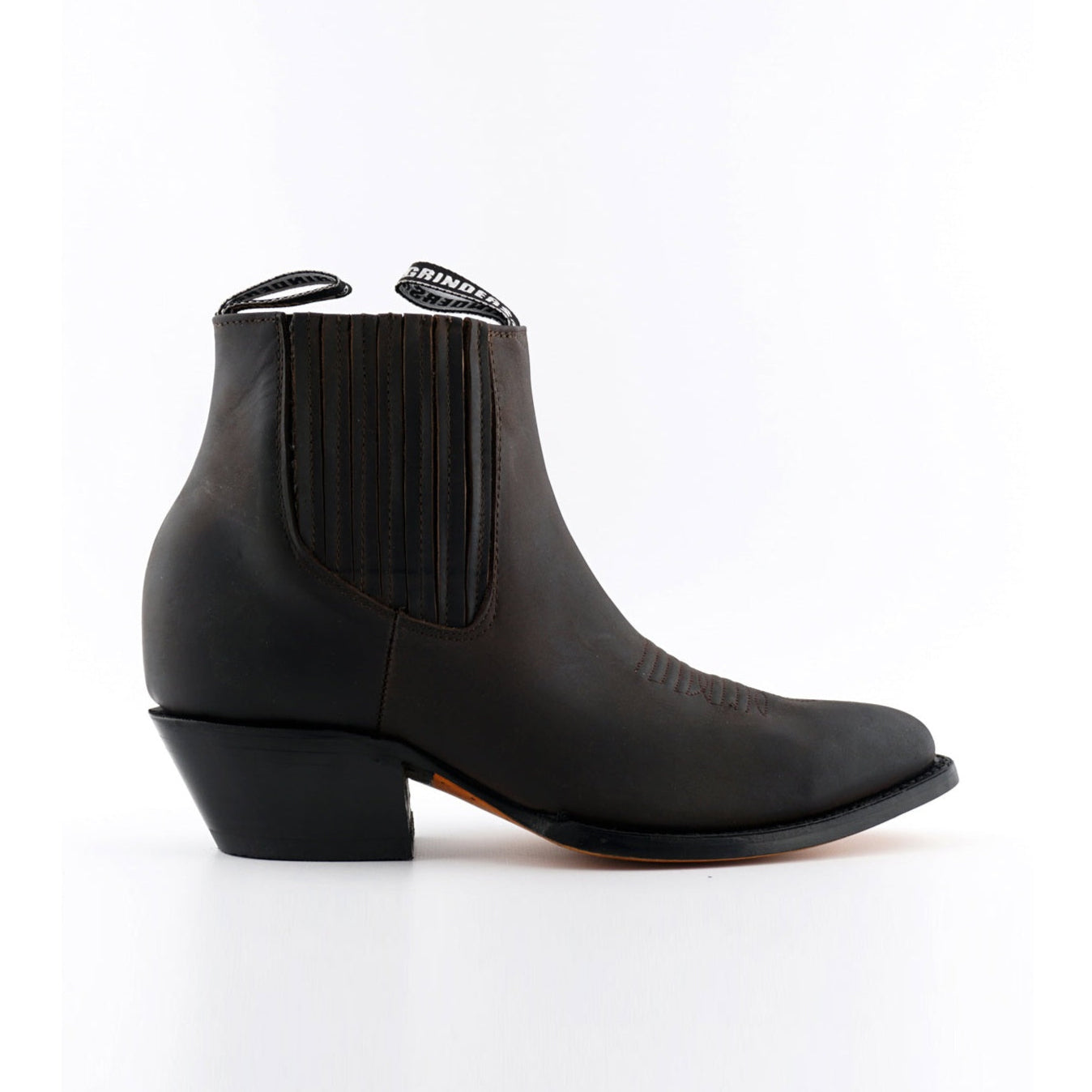 Maverick Brown Leather Cowboy Ankle Boots - Pointed Toe Goodyear Welted Western Boots for Men & Women