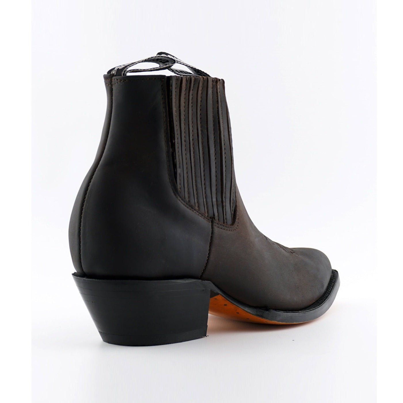 Maverick Brown Leather Cowboy Ankle Boots - Pointed Toe Goodyear Welted Western Boots for Men & Women