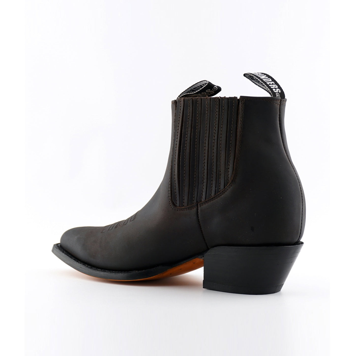 Maverick Brown Leather Cowboy Ankle Boots - Pointed Toe Goodyear Welted Western Boots for Men & Women