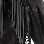 Men's Aviator Fringe Leather Jacket - Liam Nappa Leather Biker Jacket