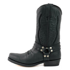 Men's Braided Ornament Cowboy Boots - Handcrafted Waterproof Leather Biker Boots