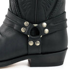 Men's Braided Ornament Cowboy Boots - Handcrafted Waterproof Leather Biker Boots
