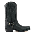 Men's Braided Ornament Cowboy Boots - Handcrafted Waterproof Leather Biker Boots