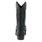 Men's Braided Ornament Cowboy Boots - Handcrafted Waterproof Leather Biker Boots