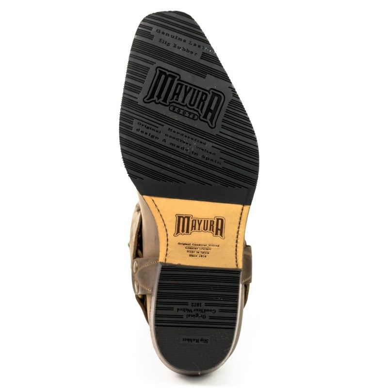 Men's Braided Ornament Cowboy Boots - Handcrafted Waterproof Leather Biker Boots