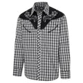 Men's Checked Western Shirt Caleb with Embroidery - cowboy shirt