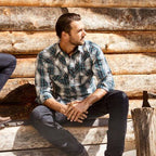 Men's Checkered Western Shirt Jeff - Embroidered with Adjustable Cuffs