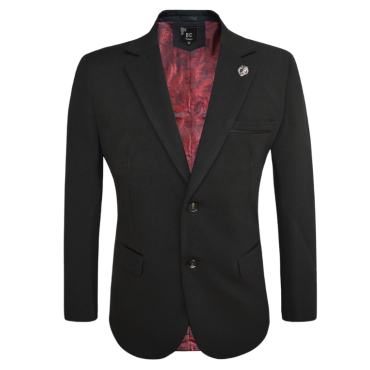 Men's Cotton Stretch Blazer 522 - Slim Fit Floral Lined Jacket