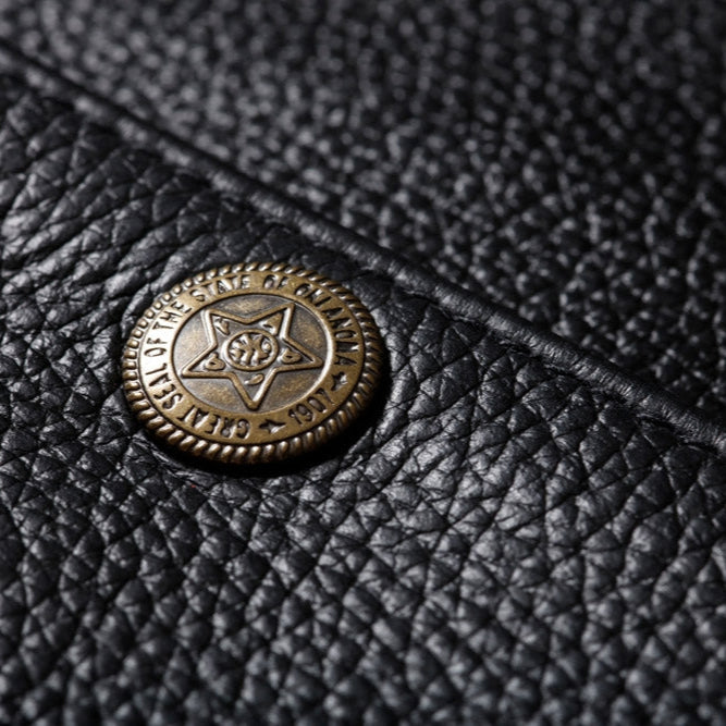 Men's Cowhide Leather Western Vest | Genuine Leather with Snap Buttons