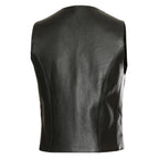 Men's Cowhide Leather Western Vest | Genuine Leather with Snap Buttons