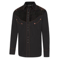 Men's Eagle Western Shirt Floyd with Embroidered Wings - Black cowboy shirt