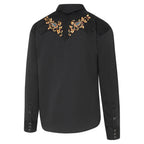 Men's Embroidered Western Shirt Hogan - Suede Look with Smiley Pockets