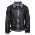 Men's Faux Leather Jacket - Sherpa Lined Western Jacket