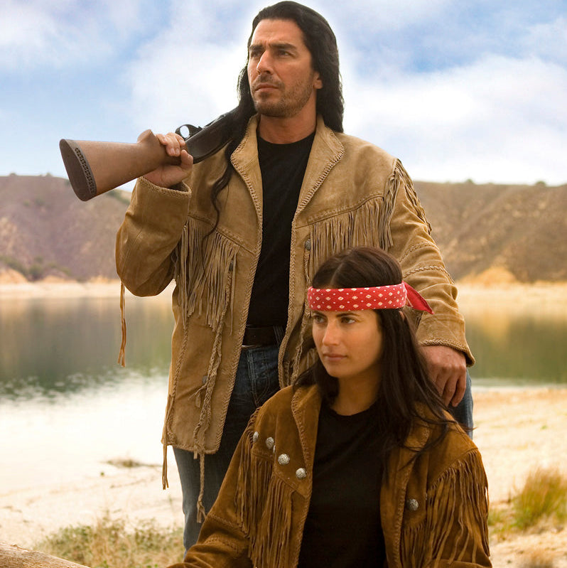 Men's Fringe Leather Jacket Hombre - Western Cowboy Jacket with Lacing