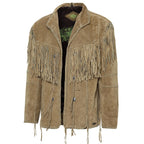 Men's Fringe Leather Jacket Hombre - Western Cowboy Jacket with Lacing