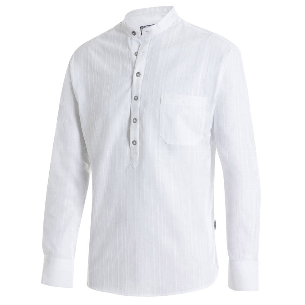 Men's Jacquard Western Shirt Farmer - Stand-Up Collar with Metal Buttons