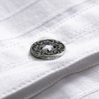Men's Jacquard Western Shirt Farmer - Stand-Up Collar with Metal Buttons