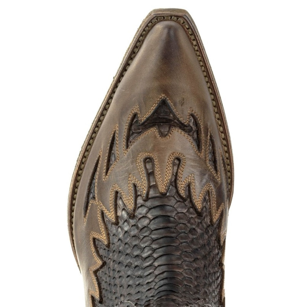 Men's Mayura Python Cowboy Ankle Boots - Handcrafted Goodyear Welt Leather Boots with Zipper