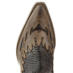 Men's Mayura Python Cowboy Ankle Boots - Handcrafted Goodyear Welt Leather Boots with Zipper