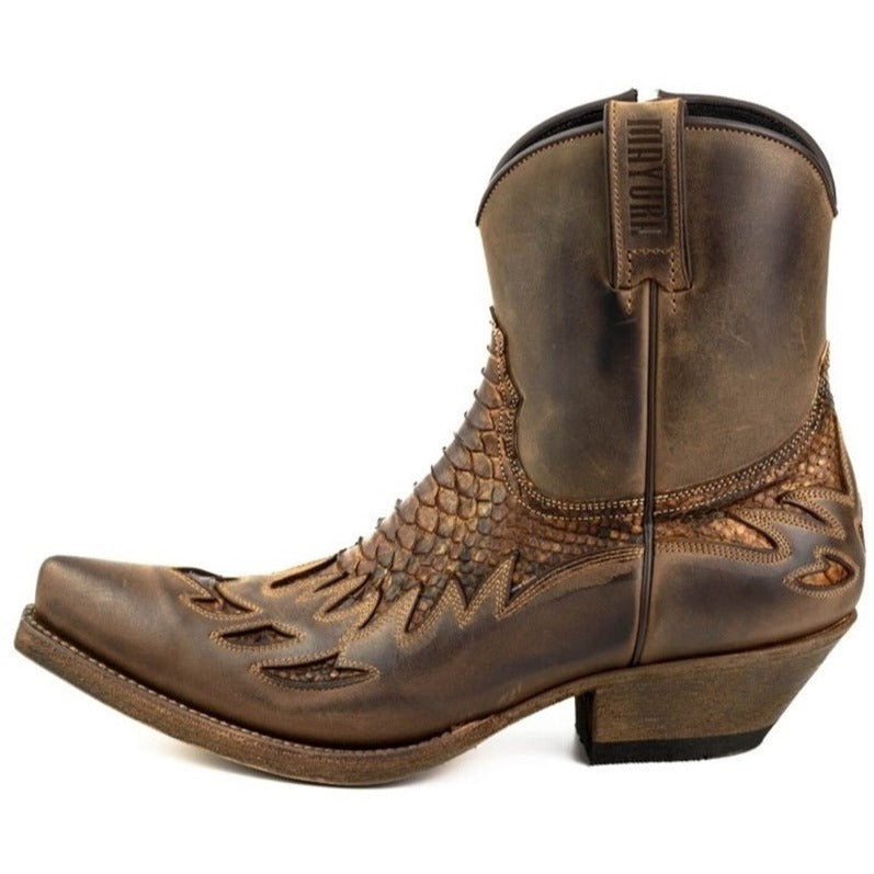 Men's Mayura Python Cowboy Ankle Boots - Handcrafted Goodyear Welt Leather Boots with Zipper