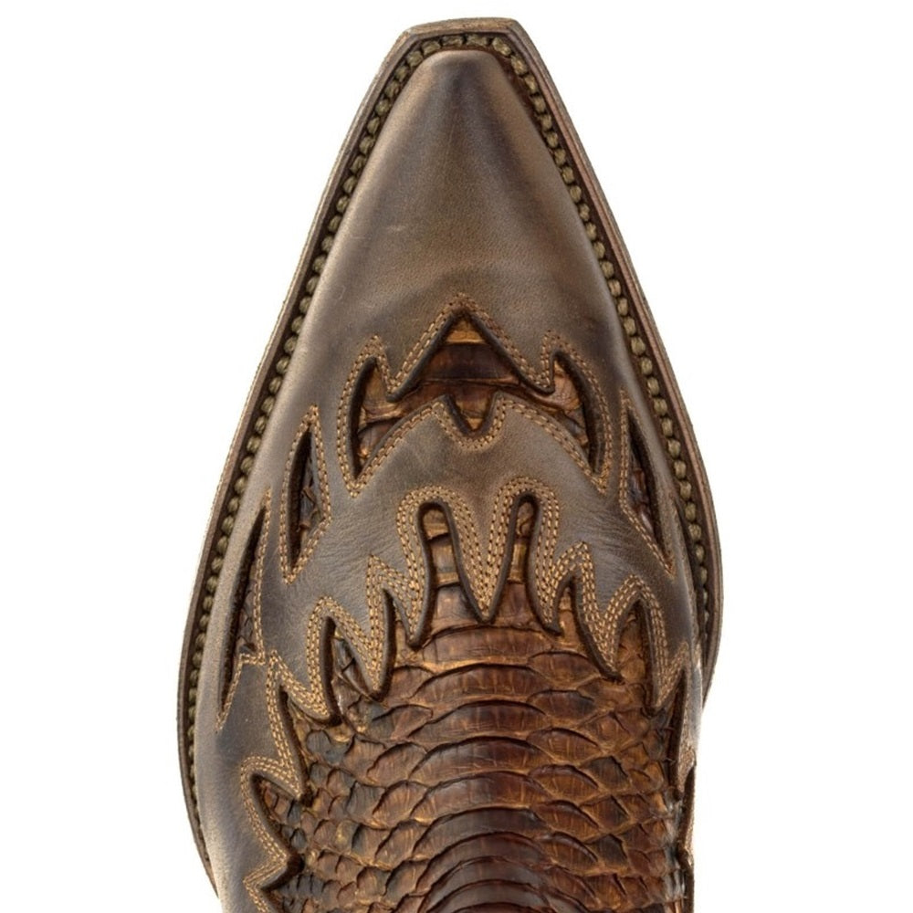 Men's Mayura Python Cowboy Ankle Boots - Handcrafted Goodyear Welt Leather Boots with Zipper
