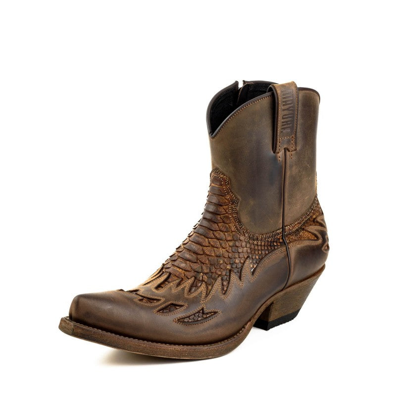 Men's Mayura Python Cowboy Ankle Boots - Handcrafted Goodyear Welt Leather Boots with Zipper