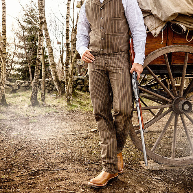 Men's Old Western Style Pants Frankie - Authentic Suspender Trousers